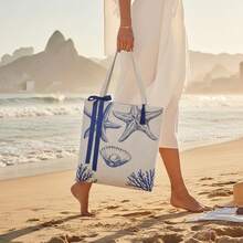 1 Sacola Ecobag de Linho Praia Coleção Brasilidades Liamora - Bege - Visão 3