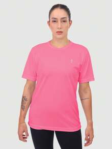 Kit Of 2 Women's Dry Short Sleeve T-Shirts For Basic Gym Workout - Blanco/Rosa - Ver 4