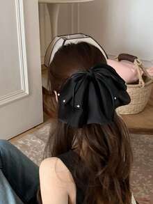 1 chiếc kẹp tóc nơ satin, kiểu dáng thanh lịch như váy ba lê, có đuôi ruy băng dành cho nữ. - Nhiều màu - Xem 9