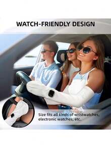 2pcs - Women's Fashion Arm Wraps, Breathable And Cooling Hand Coverage, Elastic Adjustable Semi-Wrap Design, Suitable For Daily Driving And Outdoor Activities. - Multicolor - View 8