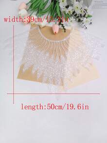 1 chiếc/gói, 20 màu sắc để lựa chọn, Khăn choàng cổ lưới thêu ren đính pha lê, phụ kiện tự làm cho váy nữ, trang trí váy cưới, Chiều dài: 50cm/Chiều rộng: 39cm - 1 cái/gói - Xem 27