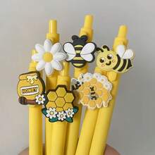 1/6/10pcs Cute Bee Series Ballpoint Pens, Adorable Writing Stationery Pens, Creative Signature Pens, High-Quality Yellow Cute Bee Style, Suitable For Office, School, Classroom Rewards, Back To School Gifts, Birthday Gifts - Sets - View 7