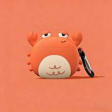 1pc Cute Cartoon 3D Crab Earphone Case - Multicolor - View 3