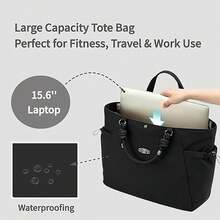Sac cabas femme, 17,6 L, unisexe, léger en nylon | Fonctionnalité et confort. - Jaune citron - Voir 2