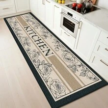 1pc French Elegant Floral Kitchen Mat, Kitchen Rug, Multiple Sizes Available, Housewarming Gift, Holiday Gift, Suitable For Kitchen, Dining Room, Entryway, Bathroom, Porch, Laundry Room, Balcony, Patio Etc. Decoration, Minimalist And Durable, All Season, Washable And Non-Slip, Suitable For Kitchen Rug, Dining Room Rug, Room Decor, Home Decor. - Multicolor - View 6