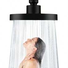 HAWOO Regaderas para Baño 6 in 1 Multifuncional Cabeza de Ducha Regadera de Lluvia de Alta Presión ABS Galvanoplastia Rotacion de 360 Ángulo Ajustable Redondo Regaderas Fija para Hotel SPA 4.7'' - como en la foto - Ver 8