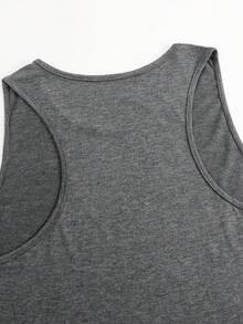 180G Vest Casual Summer Top Raised On 90s Country Bull Skull Print Sleeveless Tank Top Western Style Women's Casual Top,Vacation Outfit,Summer Clothes - 深灰色 - 查看 5