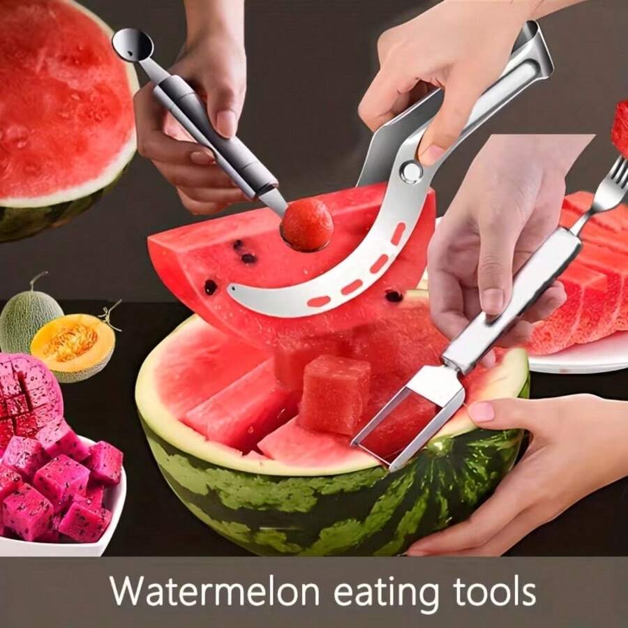 1 cái dụng cụ cắt dưa hấu bằng thép không gỉ - Dụng cụ chia và cắt trái cây tiện dụng cho nhà bếp. - Nhiều màu - Xem 1