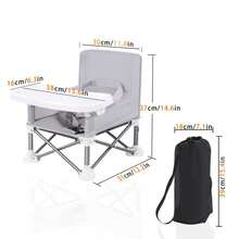 UBRAVOO Folding Baby Dining Chair Baby Booster Seat With Detachable Tray Carry Bag Lightweight Foldable For Indoor Outdoor Use - Yellow - View 2