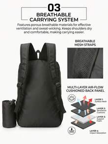 1pc Foldable Lightweight Backpack, Large Capacity Student Bag, Hiking Rucksack, Portable Storage Travel Bag, Dual-Use For Commute & Outdoor, Multiple Colors Available, Suitable For Daily, Campus, Outdoor, Boys & Girls - one-size - View 4