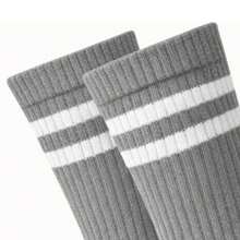 KIT OF 6 PAIRS OF MEN'S HIGH-TOP COTTON SOCKS NOVA ERA CODE: 3110. - Gray and Black and White - View 2