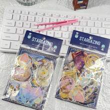 50Pcs Transparent Wizard Sticker Golden Foil Aesthetic Stickers Craft Supplies PET Vinyl Sticker - Multicolor - View 12