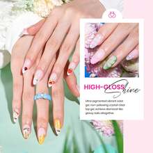 Beetles 42Pcs 36 Colors Woodland Fairy Collection Gel Nail Polish Set, Blue Pink Purple Orange Shimmer Glitter Shades With Nail Art Rhinestone, Soak Off UV Gel, Spring Gifts For Women Girls - 42 món, 36 màu sắc, chủ đề Tiên rừng. - Xem 4