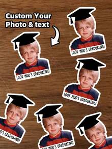 Customizable Multi-Size Photo Stickers, Personalized Photo Stickers, Graduation Stickers, Waterproof Stickers, Stickers, Meaningful Gifts, Commemorative Gifts, For Her, Friends, Students, Employees, School, Home, Office, Graduates, Multi-Functional, Customizable, Personalized - Multicolor - View 1