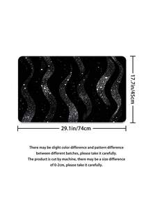 1/3/4 Sets Black & Gold Glitter Wavy Bathroom Shower Curtain Set; Luxury Design, Waterproof & Durable, Suitable For Bathroom Decor & Accessories. Size: 71"X71", Includes 12 Hooks, Toilet Seat Cover, Bath Mat & Rug, Great For Holiday Decor, Room Decor, Housewarming, Bathroom Curtain, Bathroom Set, Travel Essentials, Back To School/Graduation/Mother's Day Gift - Black and Gold Glitter - View 8