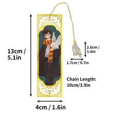 Harry Potter 1pc Character Metal Bookmarks, Harry, Ron, Hermione, Luna, Malfoy Vintage Hollow Bookmarks With Chain, Stationery Gift Suitable For Book Club Readers, Birthday, Holiday, Writers, Book Lovers, Fans, Graduation Gift [Official Authorized] - Multicolor - View 6