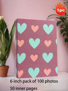 1pc 6 Inch 100-Pocket Linen Fabric Photo Album, Hardcover With Front Display Window, Insert Type Picture Book, Solid Color Multi-Style, For Family Wedding Baby Travel Photos, Memory Storage Album, Ideal For Anniversary Valentine's Day Birthday Gifts - one-size - View 14