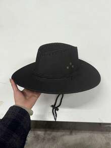 男女通用西部牛仔帽，户外防晒骑行帽，大帽檐旅行遮阳帽 - 彩色 - 查看 7