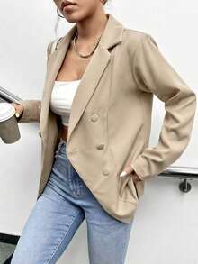 Women Blazers - Beige - View 4