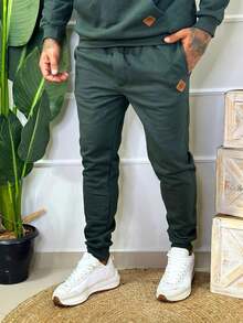 Men's Cotton Winter Fleece Set - Pants/Sweatshirt - màu xanh lá - Xem 3