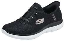 Skechers Hands Free Slip Ins Cushioning Abrasion Resistant Breathable Low Top Running Shoes Women's Black Black - Black - View 3