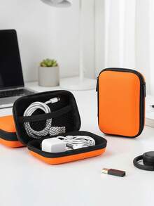 3 Stück schwarze Aufbewahrungsboxen, schützende Datenkabel-Tasche, rechteckige Reißverschlusstasche, tragbarer minimalistischer Datenkabel-Organizer, Kartenetui, Kopfhörertasche, Datenkabel-Tasche, geeignet für die Heimorganisation - Übersicht 6