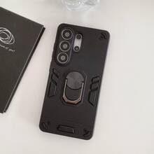 Ốp điện thoại chống sốc chuẩn quân đội xoay 360° với giá đỡ từ tính, chất lượng chế tác cao cấp, bộ ốp điện thoại đầy đủ, tương thích với iPhone 11/12/13/14/15 Pro Max, Galaxy/A/M12/13/14/22/32/52/73/72/A55/A35/S22/S23/S24U, Note 11/12 Pro/13 Pro, G 5G 2024/G34/G04/G24/G10, Zero 30/Spark Go 2024 Series, POCO/POP/CAMON/SMART Series - Màu đen + Chân đế - Xem 1