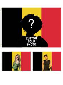 客製化照片旗幟掛毯 個性化國旗橫幅 演唱會巡演應援 家居客廳牆面裝飾禮物 - 比利時 - 查看 7