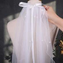 1件简约优雅蝴蝶面纱，浪漫新娘婚礼配饰 - 彩色 - 查看 9