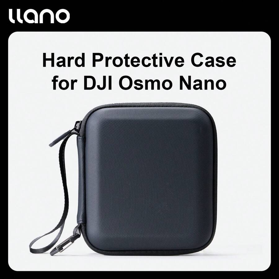 Llano 便携收纳包，兼容 Osmo Nano 配件，PU 皮革材质，适合旅行、户外 Vlog 拍摄，硬壳保护套。