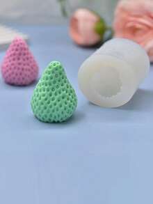 Khuôn silicon hình quả dâu tây 3D mới, khuôn silicon thủ công tự làm. - A-trắng - Xem 4