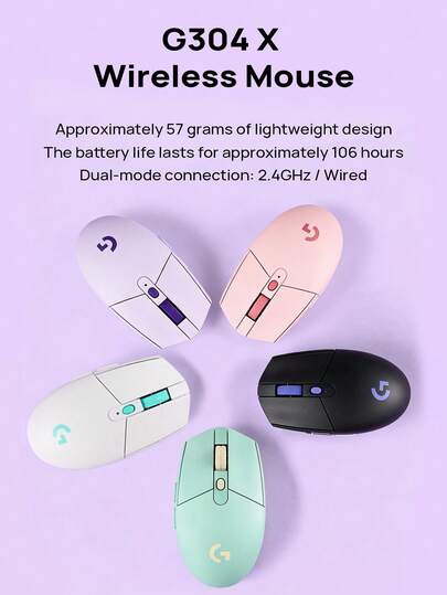 Logitech 無線滑鼠，遊戲電競滑鼠機械，雙模連接，2.4G/有線，低延遲穩定連接，中小手滑鼠，便攜輕量化，6鍵可編程，持久續航