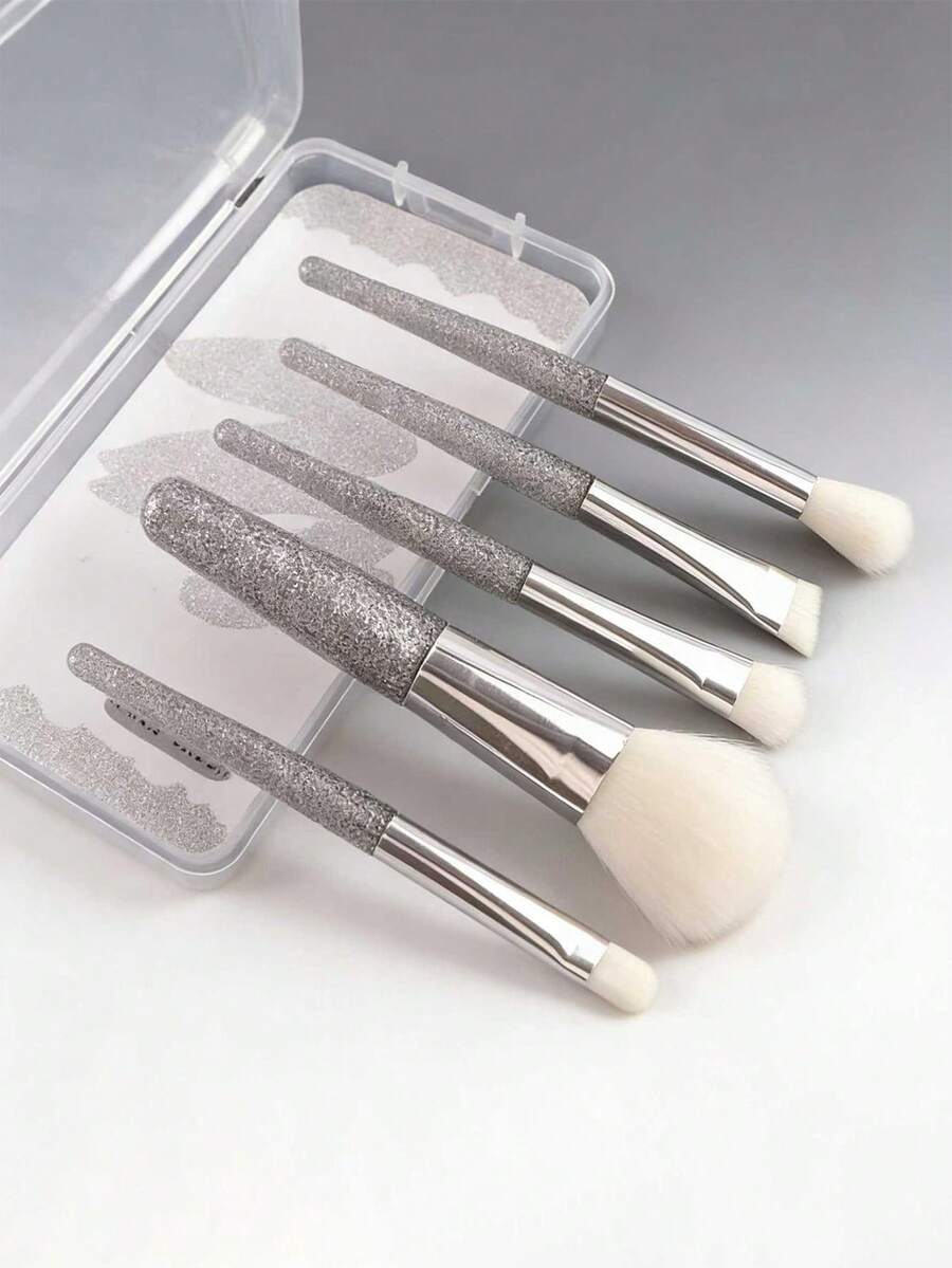 Bộ 5 cọ trang điểm, bao gồm cọ tán phấn mắt, phấn má hồng, phấn phủ, phấn bắt sáng, tạo khối, dụng cụ trang điểm. - Nhiều màu - Xem 1