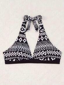 New European And American Style Macrame High Waist Hollow Out Bikini, Backless Design, Showcases Feminine Charm Summer Vacation Beach - Black and White - View 5