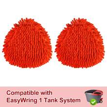DLAIMI 1/2/4pcs New Multicolor Rotating Mop Replacement Heads, Suitable For EasyWring 1Tank System Deep Cleaning, Wet & Dry Use For Kitchen, Bathroom, Floor Cleaning, Red - Red - View 11