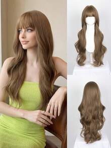 32-Inch Heat-Resistant Synthetic Wavy Wig - Long Thigh-Length Curly Hair Style, Rare Warm Tone Full Wig - Multicolor - View 2