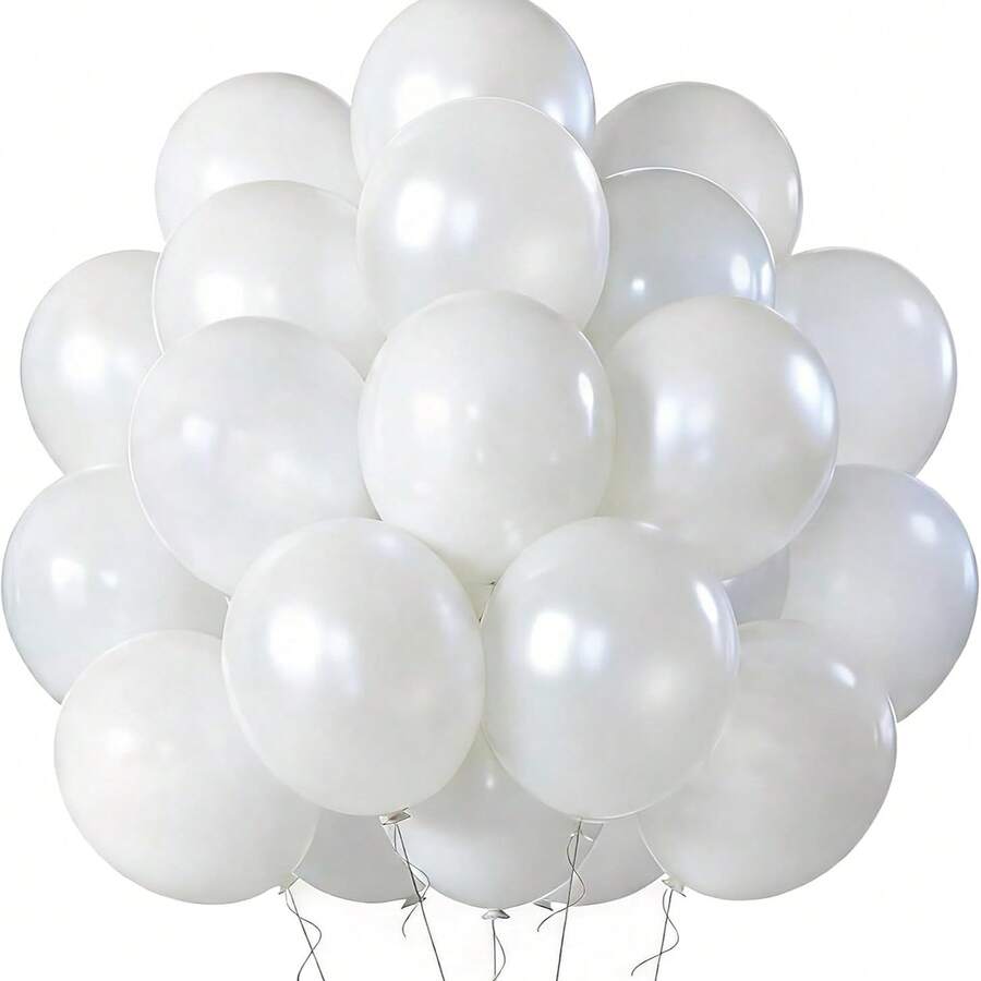 50/30/40/20 buc baloane rotunde din latex alb perlat de 10 inci, baloane albe perlate umplute cu heliu pentru Ziua Îndrăgostiților, aniversare de nuntă, petrecere burlăciță, decorare petrecere ziua de naștere - A-1 - Vizualizare 1
