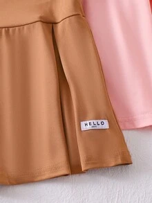 3件套女婴休闲纯色圆领无袖系腰连衣裙，夏季 - 彩色 - 查看 6