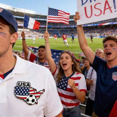 4Pcs/Set USA Patriotic Soccer Enamel Pins, American Flag Football Lapel Brooches, Bald Eagle Uncle Sam Hat USA Map Bow Metal Enamel Badges, World Cup Collectible Gift For Soccer Fans & Patriotic Enthusiasts