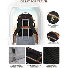 NEWHEY Ba lô du lịch unisex 40L, hành lý xách tay được chấp thuận bởi các hãng hàng không, bao gồm 3 túi đựng đồ, túi ngủ qua đêm TSA, túi đựng đồ cá nhân chống thấm nước, ba lô đựng đồ dùng cần thiết cho cuối tuần, vừa với máy tính xách tay 17 inch. - Nhiều màu - Xem 6