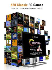 ONEEKA Classic Retro Game Console With 2 Classic Controllers, AV Output, 620 Built-In Games - Czarne i Białe - Zobacz 7