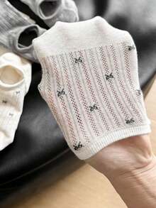 1/5/10/15/20 Pairs Gentle Bow Shallow Mouth Socks, Thin Summer Style Invisible Socks For Daily Wear - Multicolor - View 7