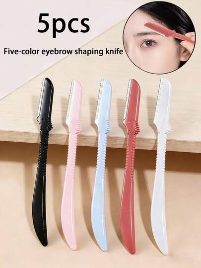 10pcs - Five-Color Eyebrow Shaping Scissors. The Straight-Handle Eyebrow Trimmer Is Scratch-Resistant. It Is Suitable For Both Men And Women And Is Also A Beginner-Friendly Eyebrow Trimming Tool. Eyebrow Shaping Knife, Eyebrow Trimming Knife, Hair Removal Knife, Hair Removal For Facial Hair, Hair Removal For Leg Hair, Hair Removal For Body Hair, Eyebrow Trimming Knife.