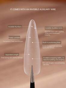 BAOSHIMAN 240/510pcs Transparent Extra Long Acrylic Nail Tips, Super Long Tapered Straight Full Coverage No C-Curve False Nail Extensions, Suitable For Nail Salon Nail Art - Multicolor - View 5