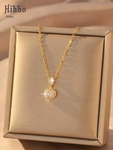 Hihho 1 chiếc dây chuyền xương đòn đính đá Zirconia nhiều kiểu dáng, phù hợp để phối cùng áo hai dây, áo phông trắng, áo sơ mi, lý tưởng cho trang phục đi làm hàng ngày của phụ nữ. - Vàng - Xem 14