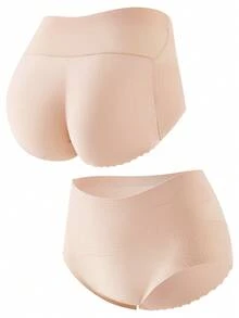 Pantalones cortos moldeadores con control de abdomen y elevación de glúteos para mujeres, almohadillas para glúteos, glúteos falsos, ropa interior moldeadora para mujeres - Albaricoque - Ver 8