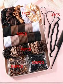 Conjunto de 1109 peças de acessórios de cabelo em tons pastel, ferramentas de penteado para meninas, decorações de cabelo delicadas, elásticos e scrunchies. - Multicolorido - Ver 9