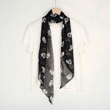 Women Bandana & Square Scarves - Small Polka Dot Black Rose - View 17