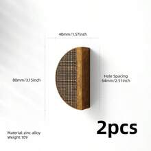2pcs Antique Bronze Cabinet Door Handles, Zinc Alloy Material Drawer Pulls, Wardrobe Door Knobs, Unique And Elegant Design, High-Quality Half-Circle Shape, Elevates Furniture Appearance - Semicircle - View 9