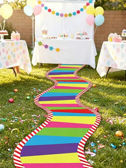 1 pieza Alfombra de pasillo colorida, alfombra de fondo para fiesta, decoración de arte, decoración para fiesta de revelación de género, decoración de cumpleaños, decoración de baby shower, decoración de fiesta de recién nacido, suministros de decoración de primer cumpleaños, decoraciones de fiesta, decoración de eventos, decoración de fiestas